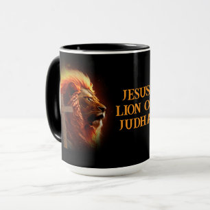Mug personnalisé avec texte et image Jésus Lion de