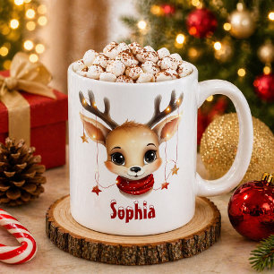 Mug Personnalisé avec Visage de Renne Mignon