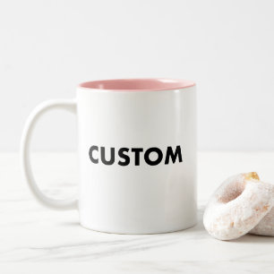 Mug personnalisé bi-ton rose vierge - 325ml.