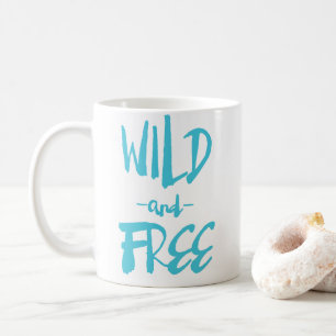 Mug personnalisé bleu sauvage et libre rustique à 