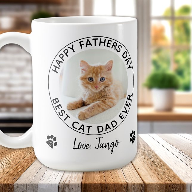 Mug Personnalisé Chat Papa Pet Photo Happy Fête des pè (Créateur téléchargé)