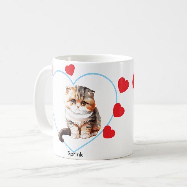Mug Personnalisé Chien de compagnie Photo Moderne Desi (Devant gauche)