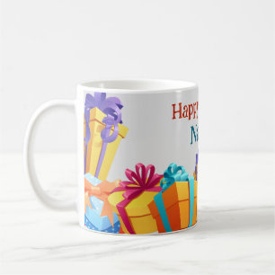 Mug personnalisé coloré Joyeux cadeaux d'anniversa