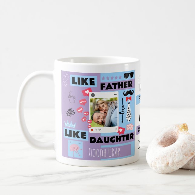 Mug Personnalisé "Comme Père Comme Fille, Oh merde" (Avec donut)
