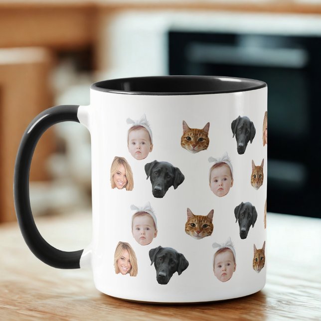 Mug Personnalisé Couette Famille Face 4 Photos (Créateur téléchargé)