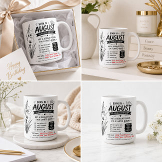 Mug personnalisé d'anniversaire de Glaïeul d'août