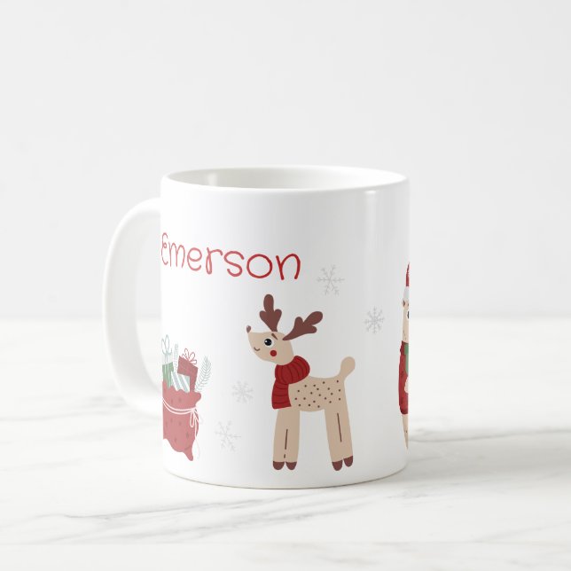 Mug personnalisé de Noël pour les enfants (Devant gauche)