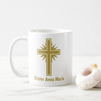 Mug personnalisé Enseignant Religieux Croix Dorée