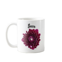Mug Personnalisé Fleur Dahlia Profond Violet