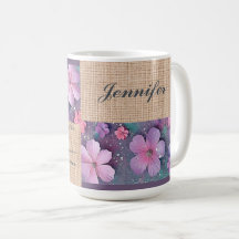 Mug personnalisé - Fleurs de Parties scintillant c