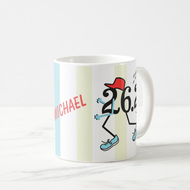 Mug PERSONNALISÉ Funny Marathon 26.2 © Don pour coureu (Devant droit)