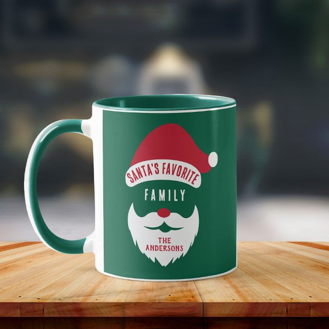 Mug Personnalisé Funny Père Noël Favori Nom de famille (Créateur téléchargé)
