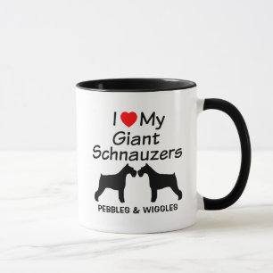 Mug Personnalisé J'Aime Mes Deux Chiens Schnauzer Géan