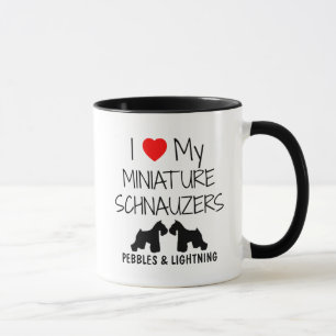 Mug Personnalisé J'Aime Mes Deux Schnauzers Miniature