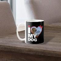 Personnalisé J'aime mon coeur de chien Photo