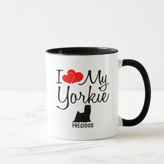 Mug Personnalisé J'Aime Mon Yorkie (Droite)