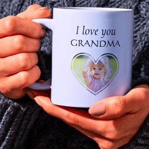 Mug Personnalisé Je t'aime Grand-mère Enfants Nom phot