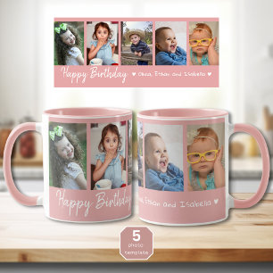Mug Personnalisé Joyeux Anniversaire 5 Photo Collage r