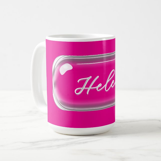 Mug Personnalisé – Lentille en Verre de Couleur Vi (Devant gauche)