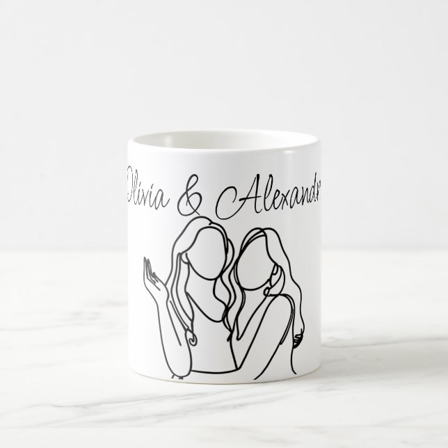 Mug Personnalisé Lesbian Couple Line (Centre)