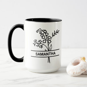 Mug Personnalisé Mai Mois de naissance Fleur Nom de la