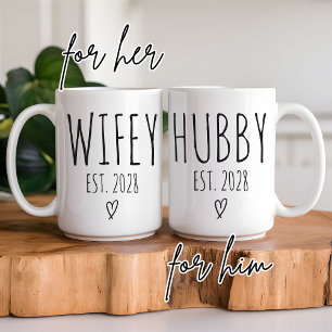 Mug personnalisé Mari et Femme, Cadeau de mariage 