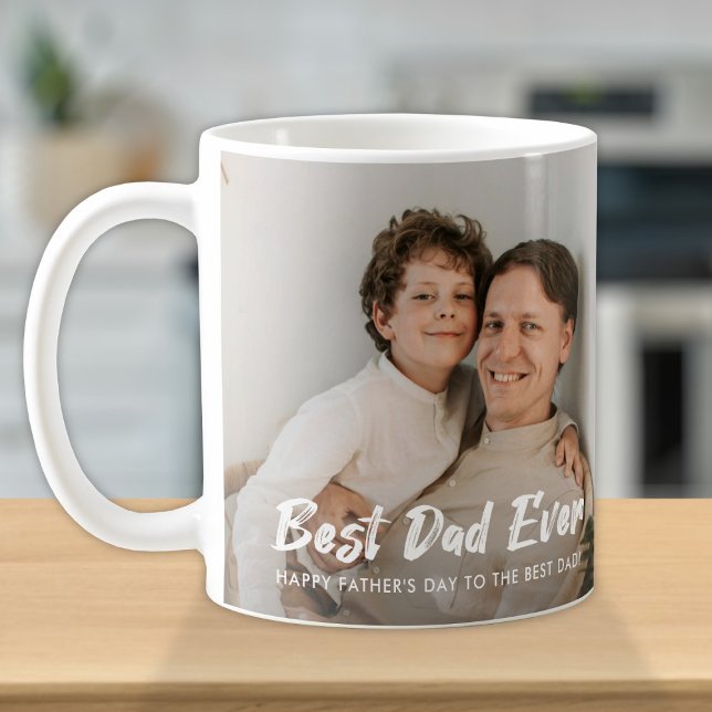 Mug Personnalisé Meilleur Papa Jamais Pleine Photo (Créateur téléchargé)