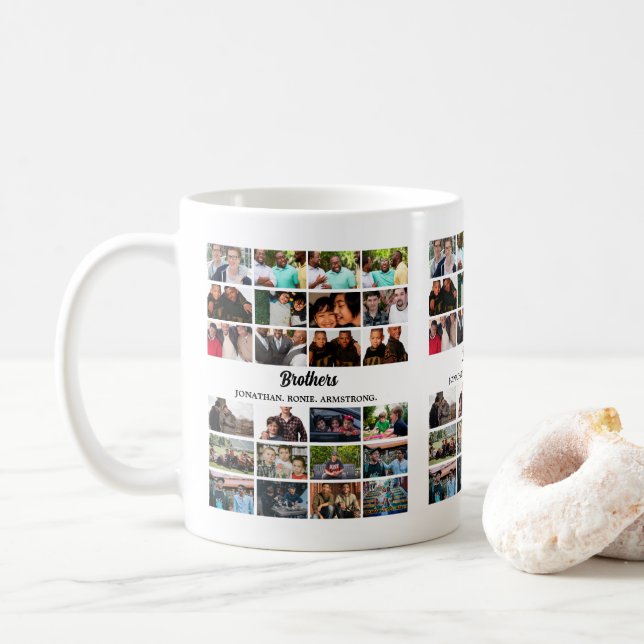 Mug Personnalisé Meilleurs Amis Forever Brothers Photo (Avec donut)