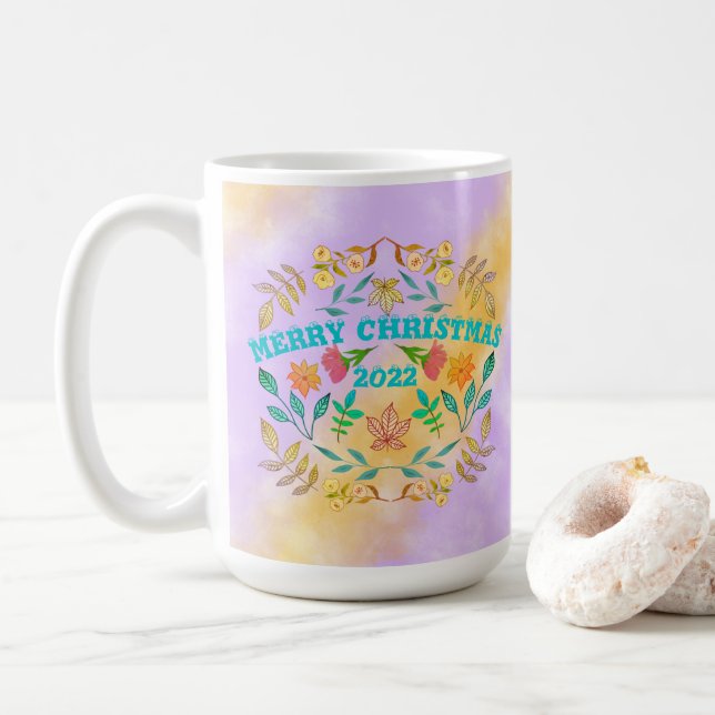 MUG PERSONNALISÉ MERRY CHRISTMAS 20XX (Avec donut)