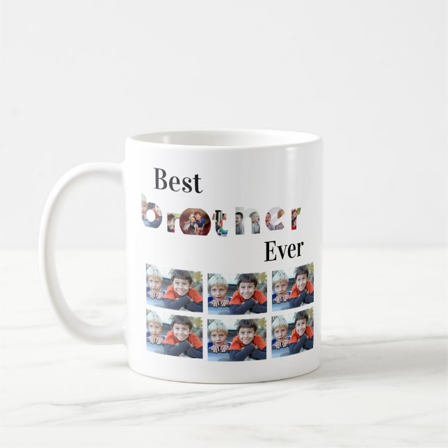 Mug Personnalisé Moderne Meilleur Frère Ever 13 Photo  (Gauche)