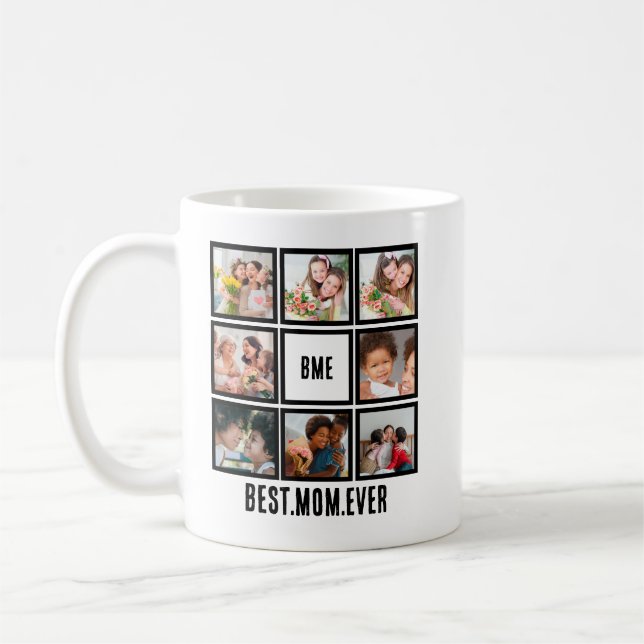 Mug Personnalisé Moderne Meilleure Maman Ever 8 Photo  (Gauche)
