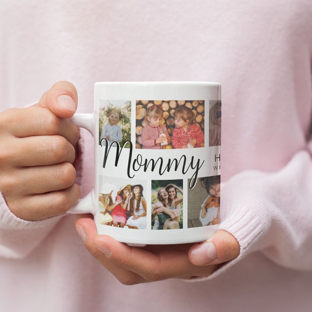 Mug Personnalisé Mommy 12 Photo Collage Café (Créateur téléchargé)