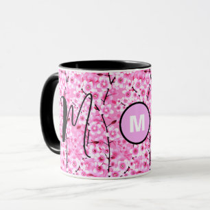 Mug personnalisé Mug à monogramme floral rose av