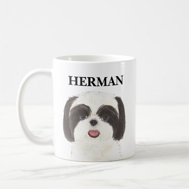 Mug Personnalisé noir et blanc Chih Tzu (Gauche)