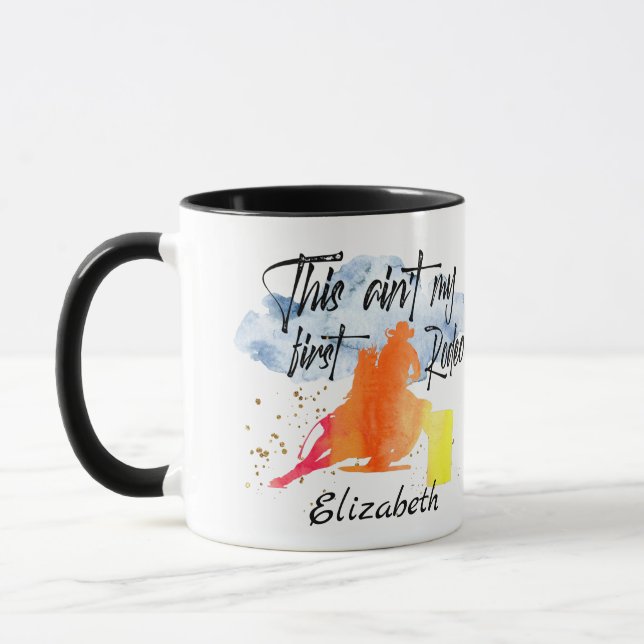 Mug Personnalisé Nom Horse cowgirl Coloré (Gauche)