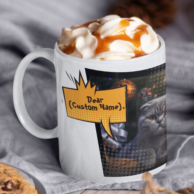 Mug Personnalisé Pet Cat Photo Collage Comique Drôle (Créateur téléchargé)