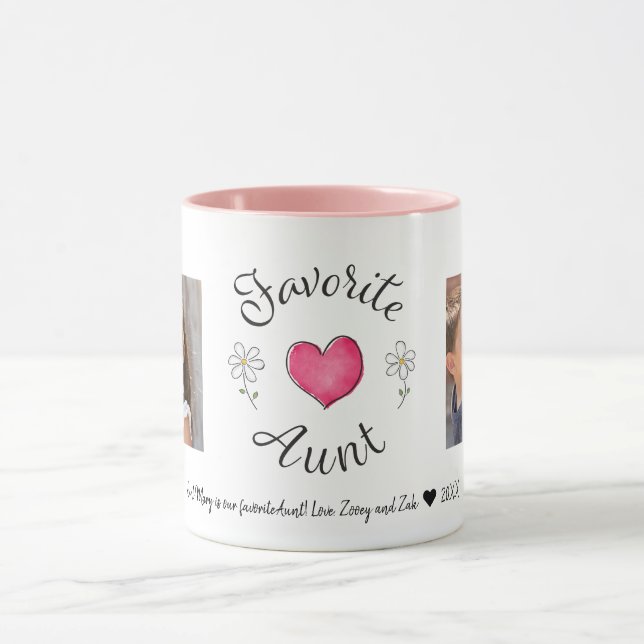Mug personnalisé photo de la tante 2 préférée (Centre)