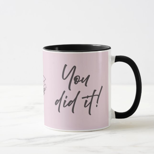 Mug personnalisé pour diplômé – Style élégant scri (Droite)