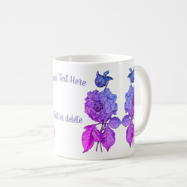Mug Personnalisé Rainbow Peony (Devant droit)
