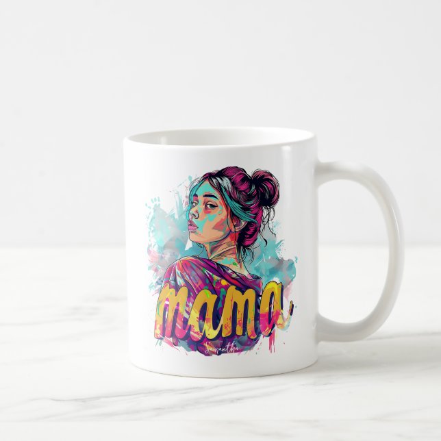 Mug Personnalisé Retro Mama Pop Art (13) (Droite)