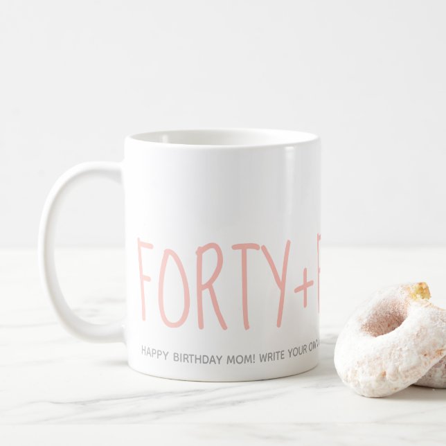 Mug Personnalisé rose 40 Fabuleux cadeau de 40e annive (Avec donut)