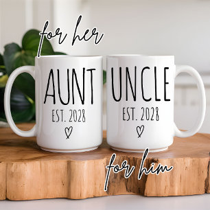 Mug personnalisé Tante & Oncle, Cadeau d'annonce d
