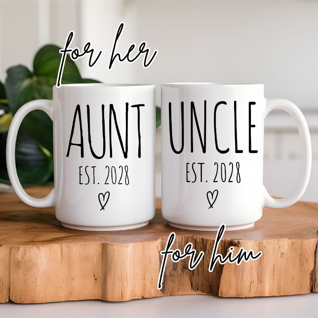 Mug personnalisé Tante & Oncle, Cadeau d'annonce d (aunt mug, uncle mug, aunt uncle gift, personalized aunt mug, personalized uncle mug, aunt uncle MUG)
