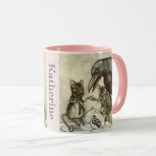 Mug Personnalisé Votre Nom Vintage Crow Mice Rackham