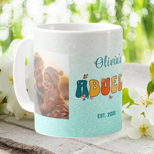 Mug Personnalisée Abuela Photo Parties scintillant Sup (Créateur téléchargé)