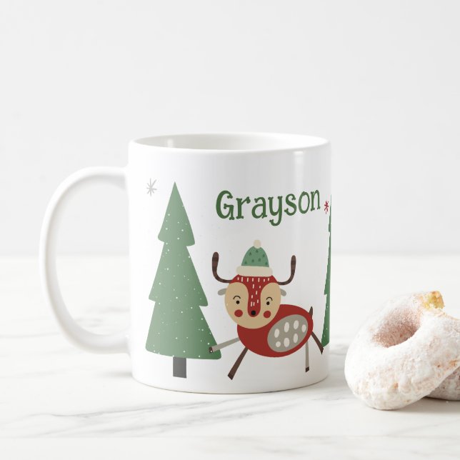 Mug personnalisée de Noël de l'enfant (Avec donut)