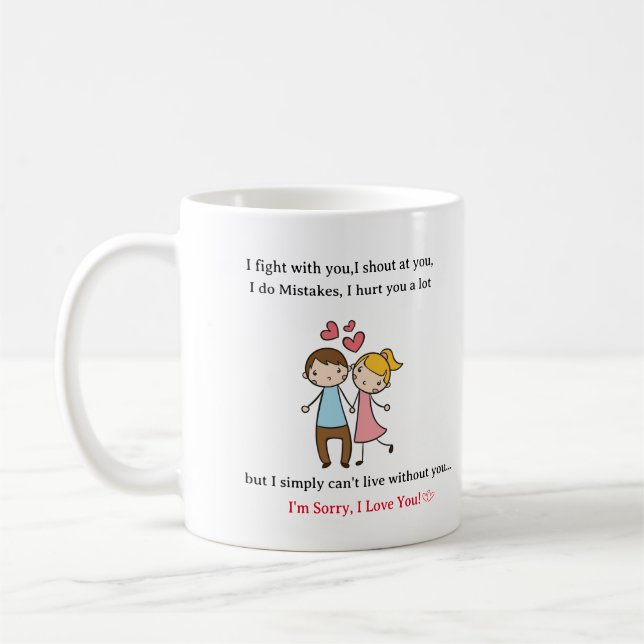 Mug personnalisée - Je suis désolé de vous aimer (Gauche)