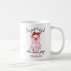 Mug Personnalisée Juste une fille qui aime les cochons