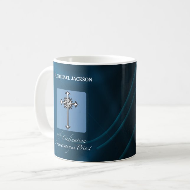 Mug Personnaliser, 10e anniversaire d'Ordination du pr (Devant gauche)