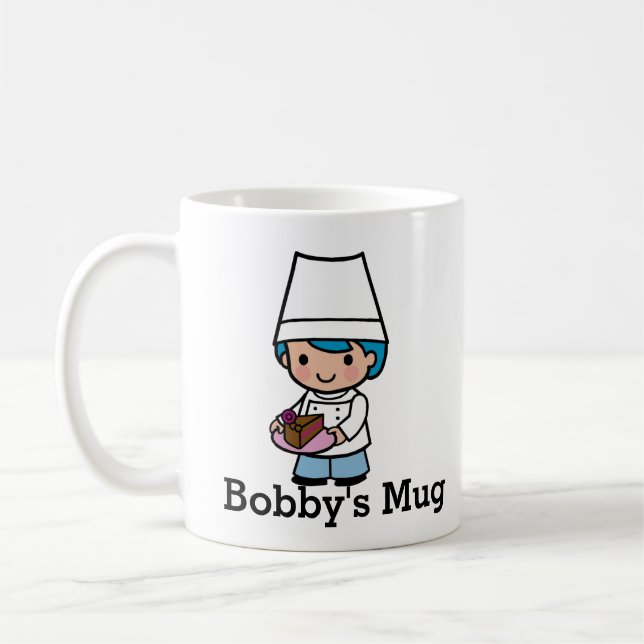 Mug Personnaliser Baker / Chef avec Gâteau au chocolat (Gauche)
